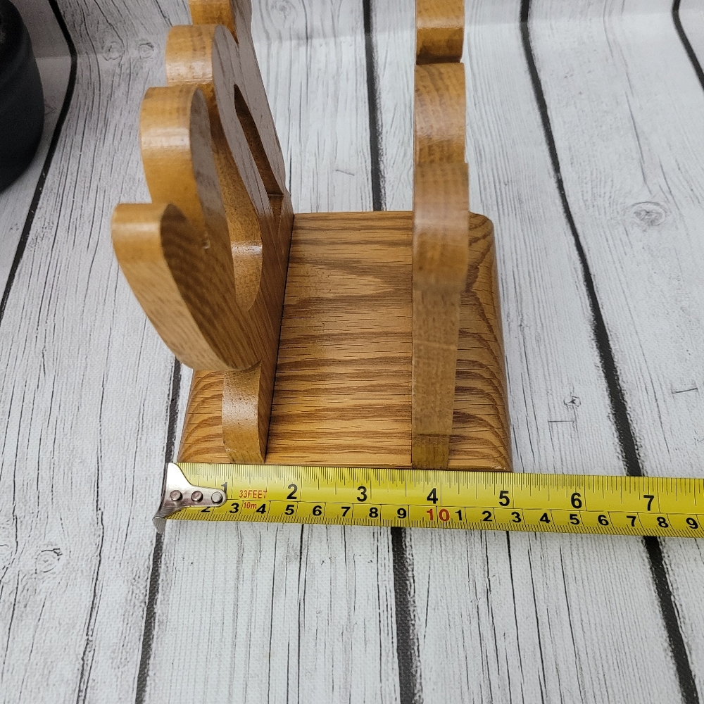 Vintage Handmade Wood Carved NY Napkin/Letter Holder - Picture 5 of 6